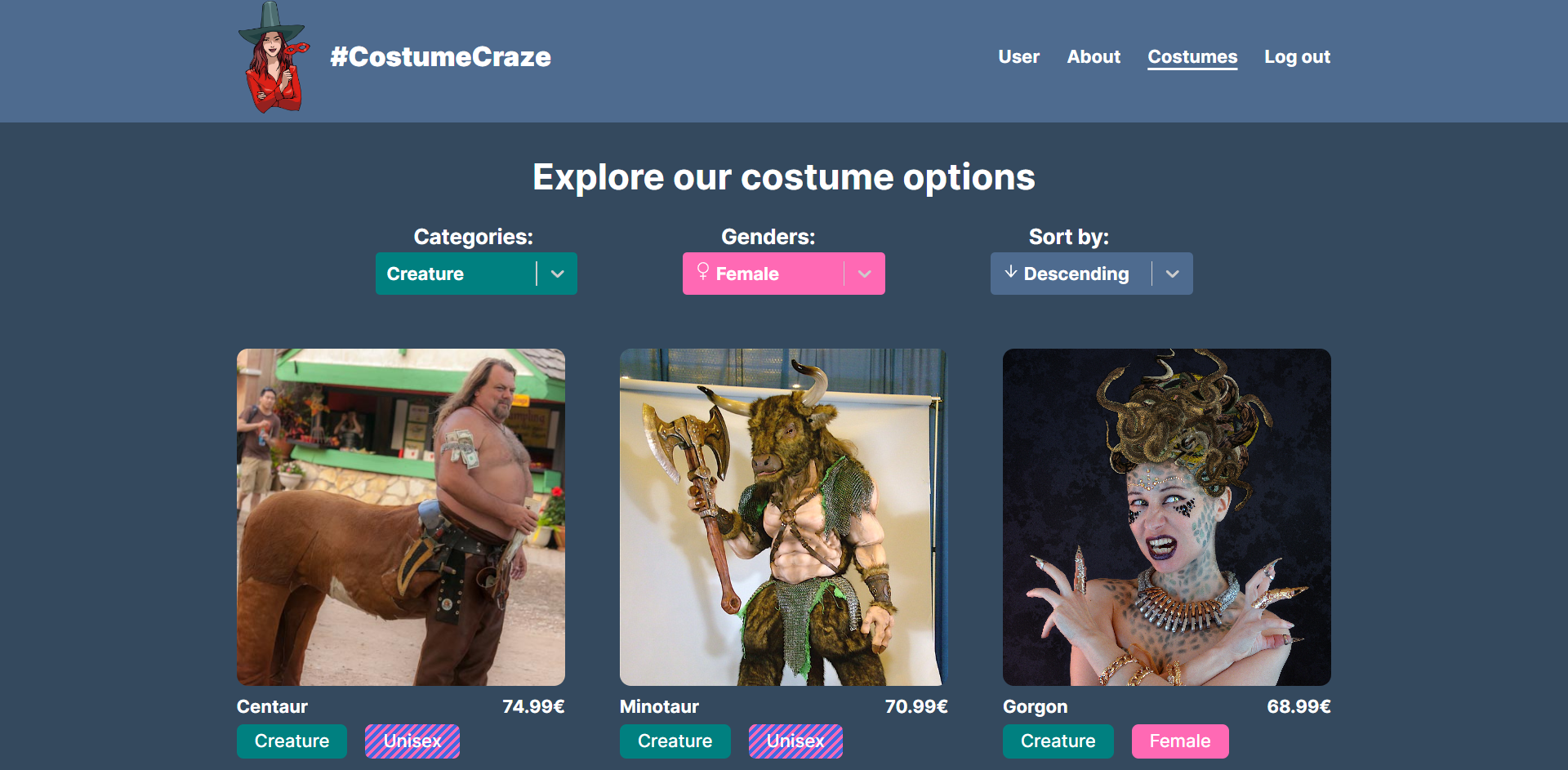 CostumeCraze project